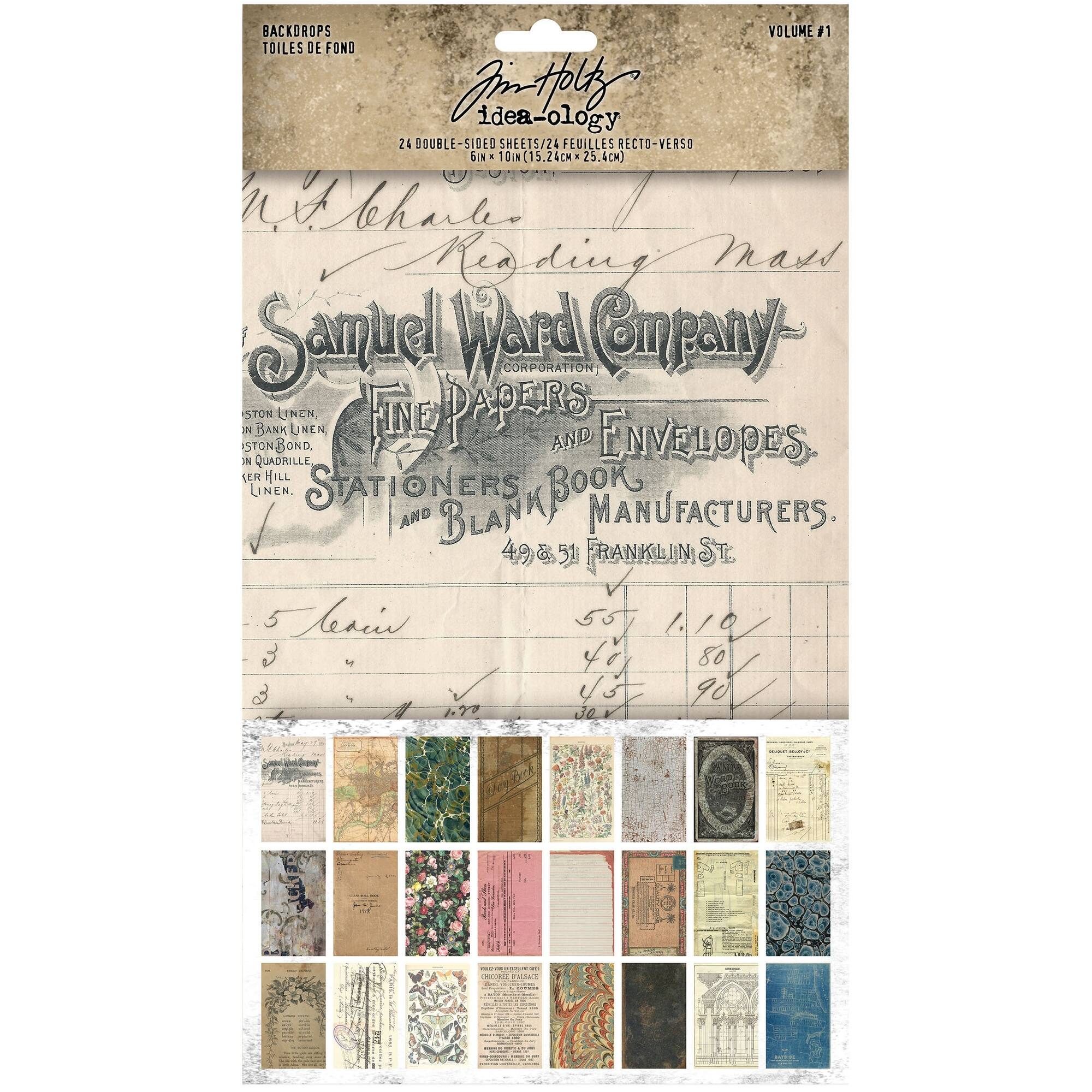 Idea-Ology Volume No.1 Backdrops 6" x 10" Double-Sided Cardstock, 24 Sheets
